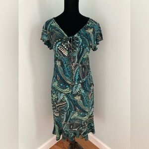 Stephen and Casey Paisley Print Colorful 2-Piece Skirt Set USA Made Petite Small